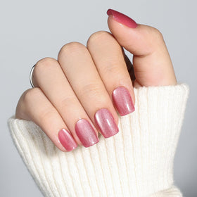 Herlight rose pink cat eye nails kit includes glue and tabs for quick application