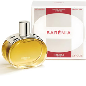 Hermès Barénia Intense bottle on a vanity, evoking rich chypre notes for special occasions.