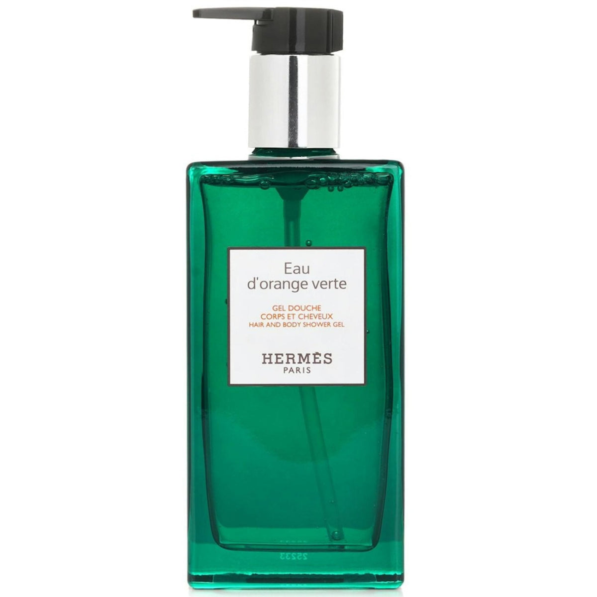 Hermes Eau d'Orange Verte generous lather — soft skin and shiny hair after shower.