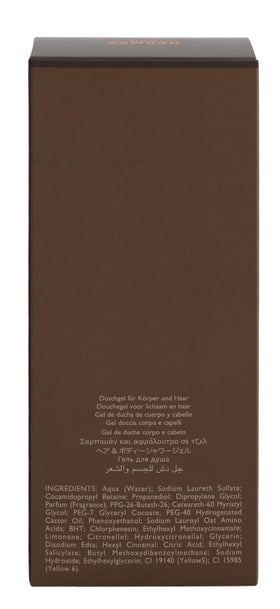 Terre d’Hermes gel lather on damp skin and hair