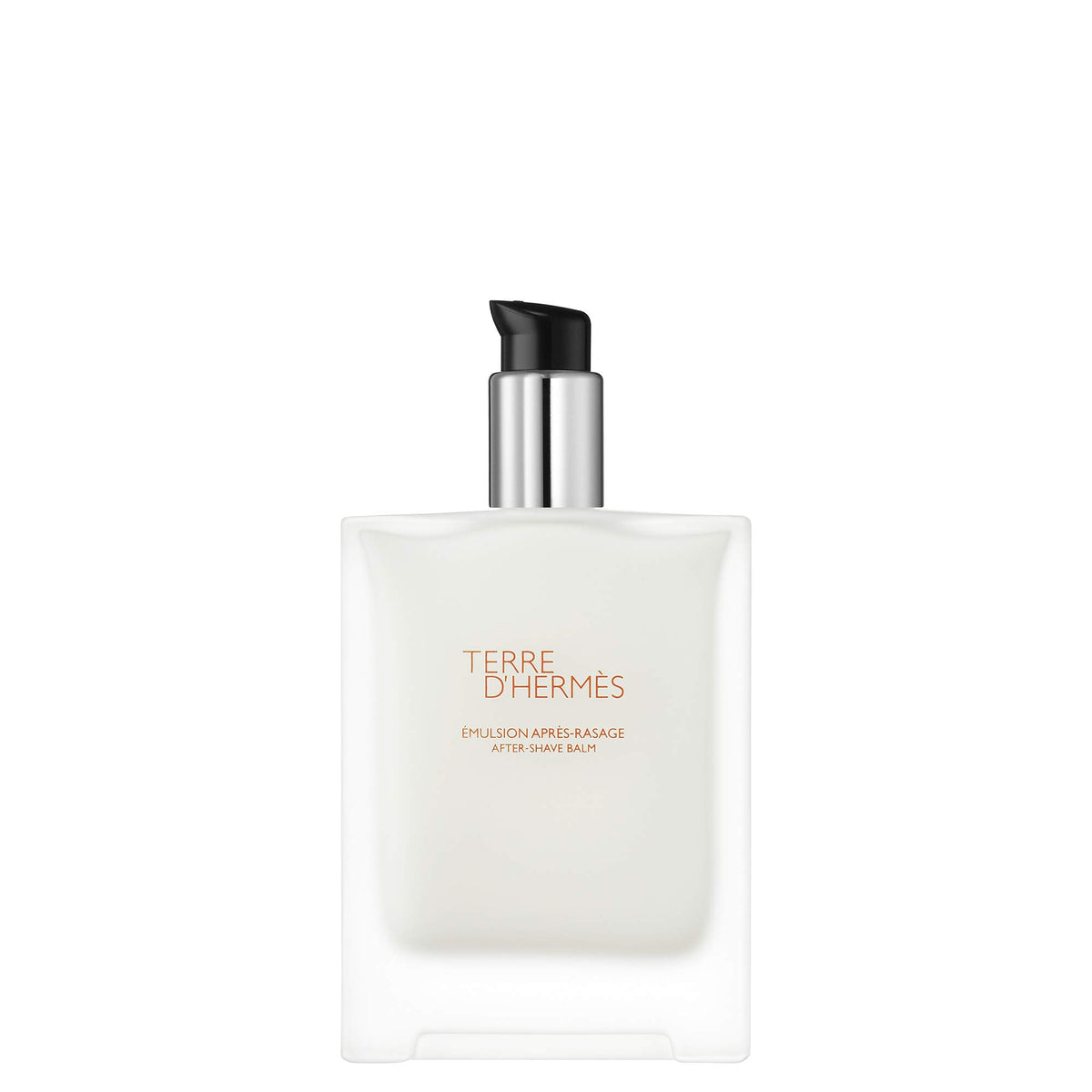 Hermes Terre d'Hermes after shave balm pump hydrates skin with a fresh citrus-woody scent