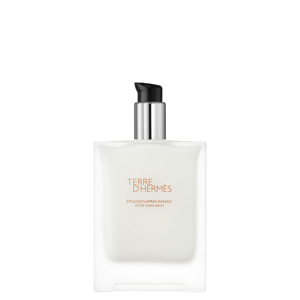 Hermes Terre d'Hermes after shave balm pump hydrates skin with a fresh citrus-woody scent