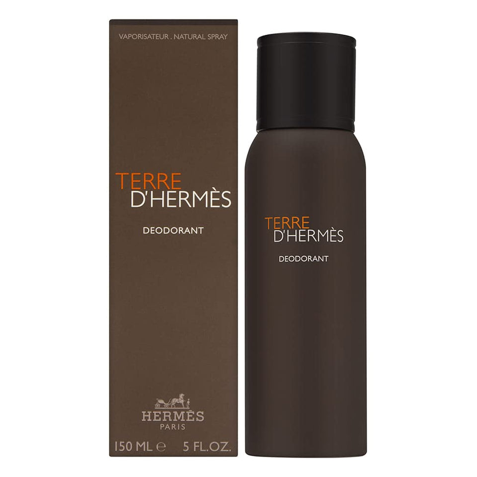 Hermes Terre d'Hermes deodorant spray bottle offers long-lasting freshness for daily wear.
