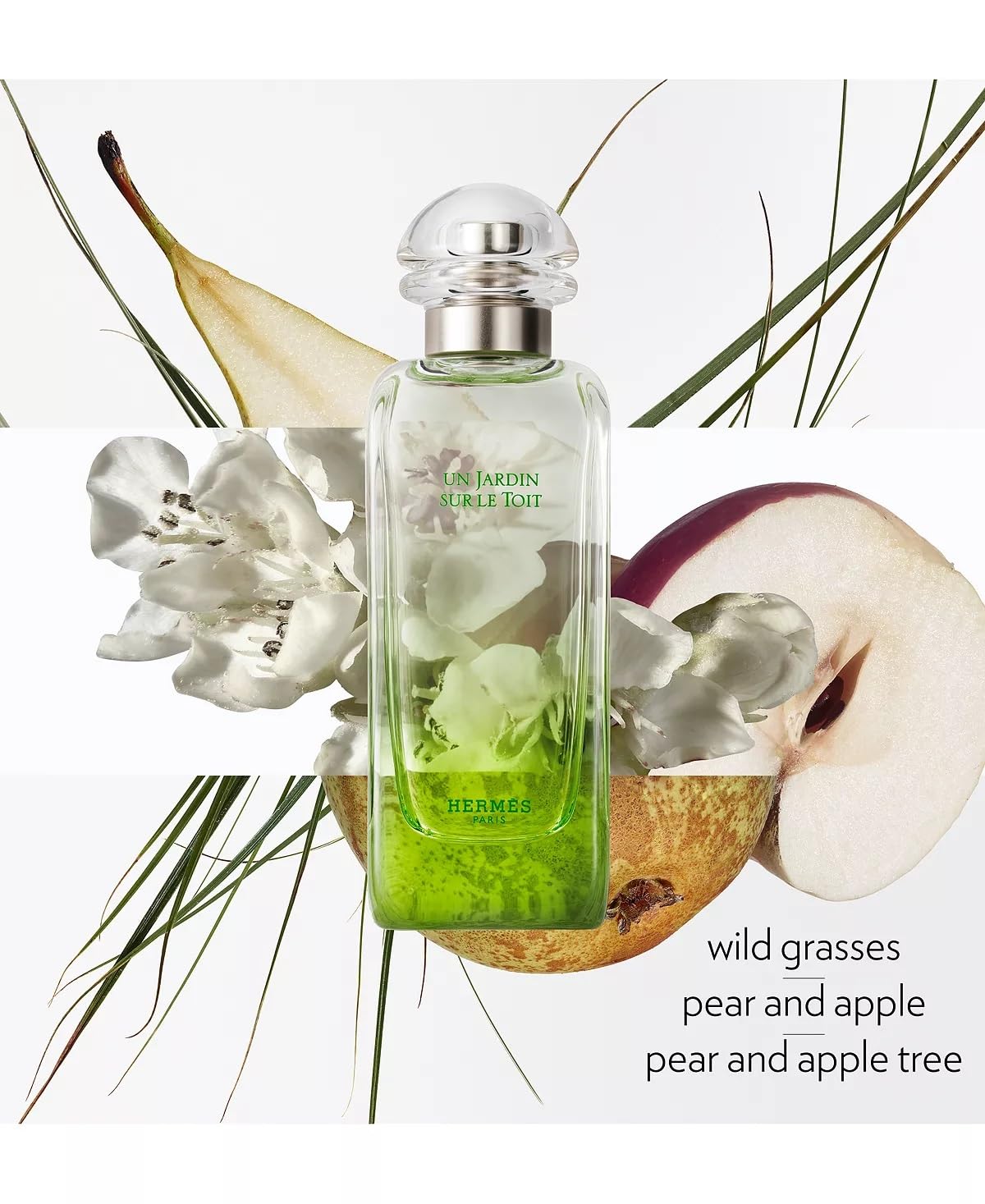Hermès Un Jardin Sur Le Toit urban garden scene, rooftop vibes suggest light, joyful scent.