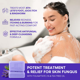 Hermon Lavender soap bar lather delivering soothing cleansing after workouts