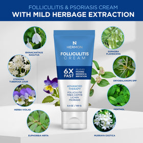 Hermon Folliculitis Cream twin tubes on a clean surface, ready for daily use.