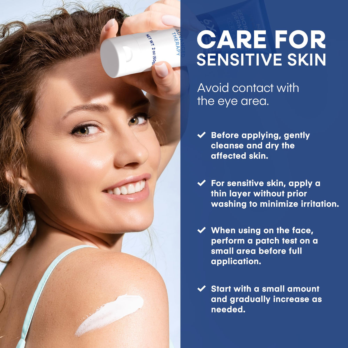 After-use close-up of skin feeling calm with Hermon cream