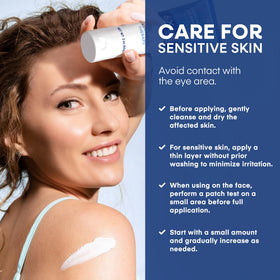 After-use close-up of skin feeling calm with Hermon cream