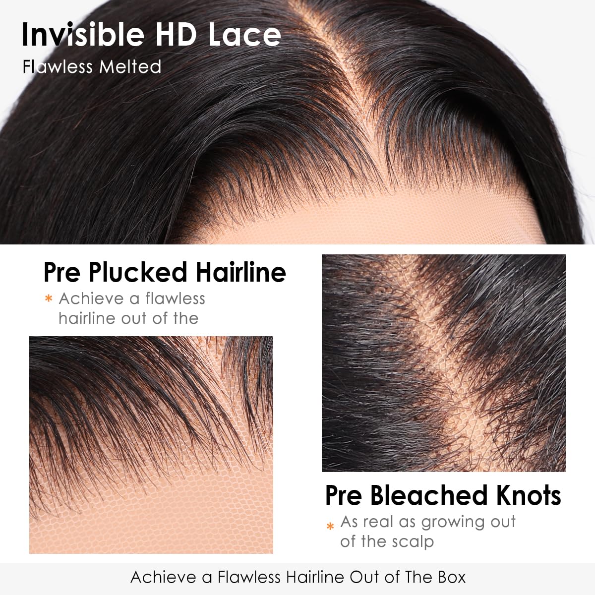 Hermosa 13x4 lace-front wig with bleached knots for natural blending.