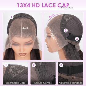 Hermosa 28-inch lace front wig baby hair detail for softer edges.