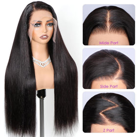 Hermosa 28-inch lace front wig closeup lace detail for natural blend.