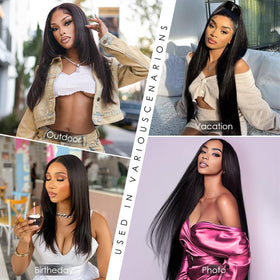 Hermosa 28-inch lace front wig color-ready for dyeing or styling.