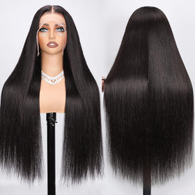 Hermosa 28-inch lace front wig side view showing full silhouette and natural movement.