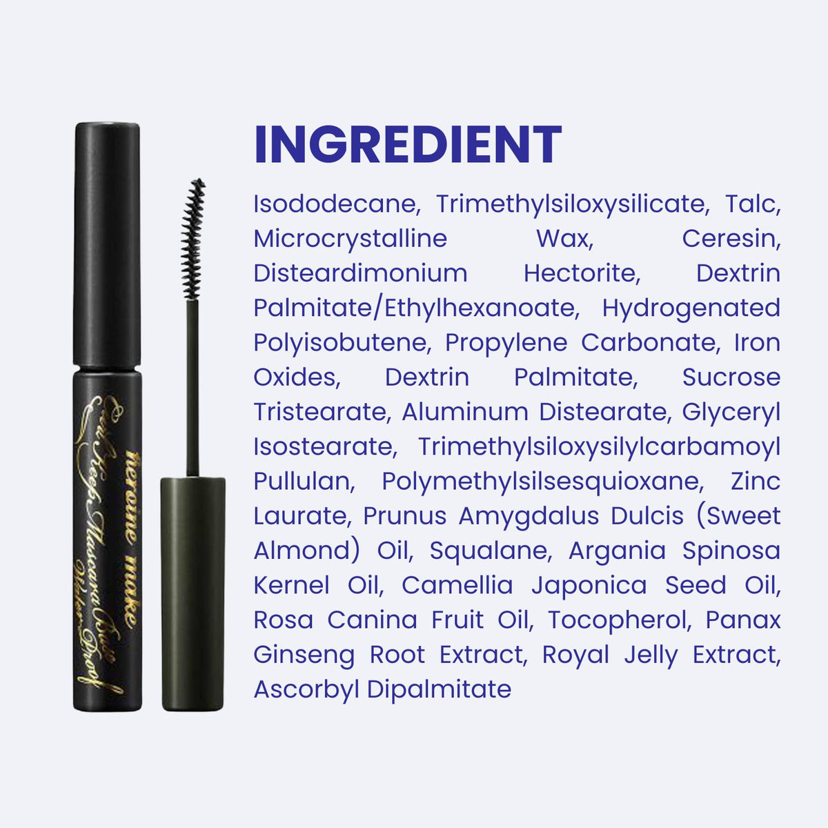 Heroine Make Clear Mascara Base enriched with oils nourishes lashes
