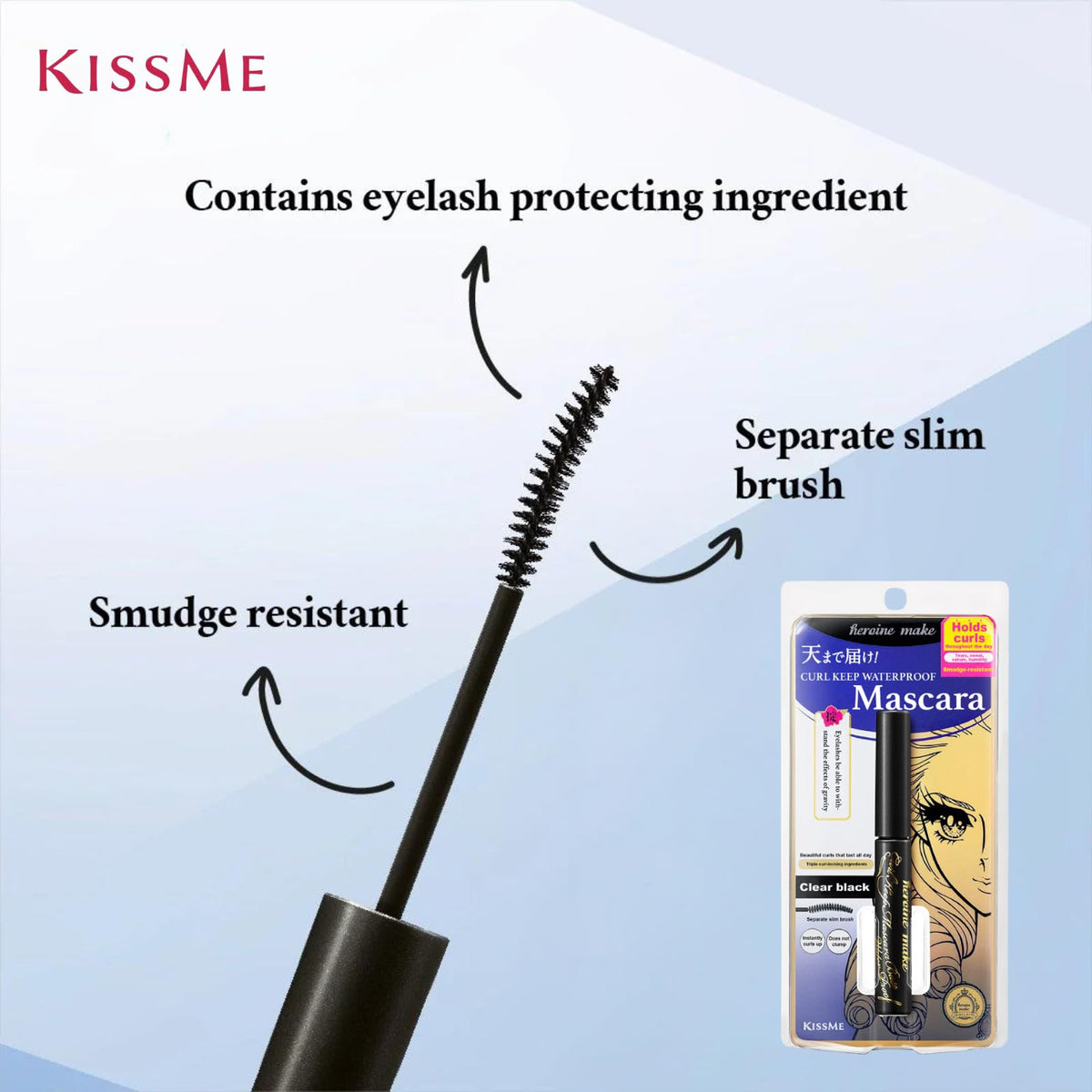 Heroine Make Clear Mascara Base primer use boosts curl under mascara