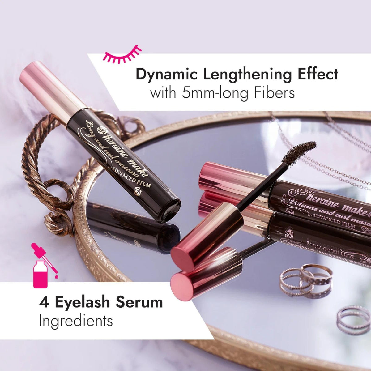 Heroine Make lashes before applying show dramatic length potential.
