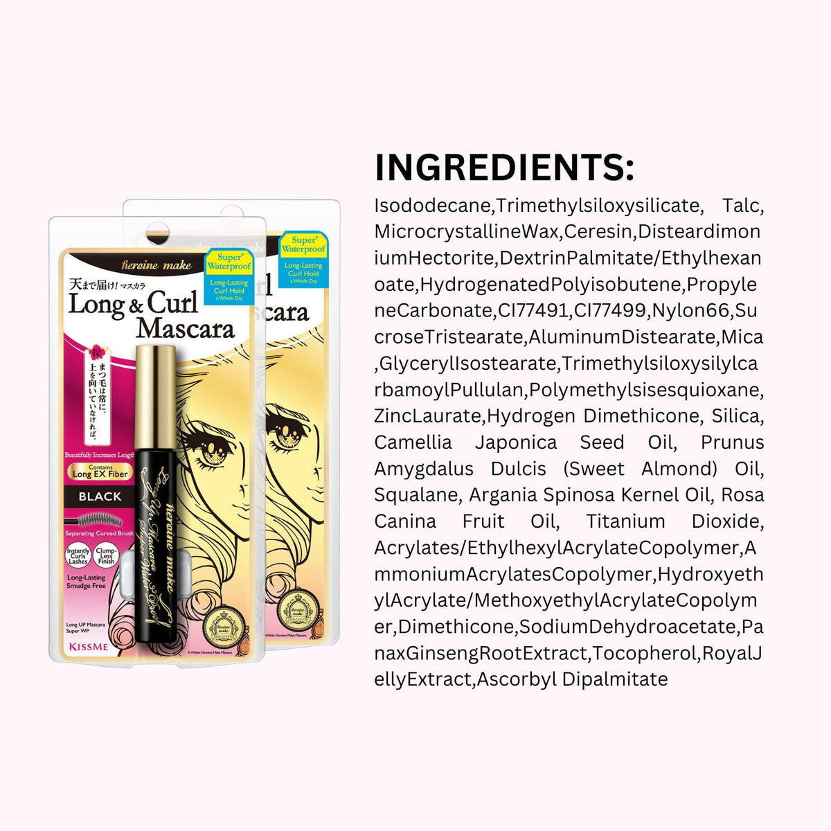 Heroine Make KissMe mascara in use outdoors demonstrating all-day hold
