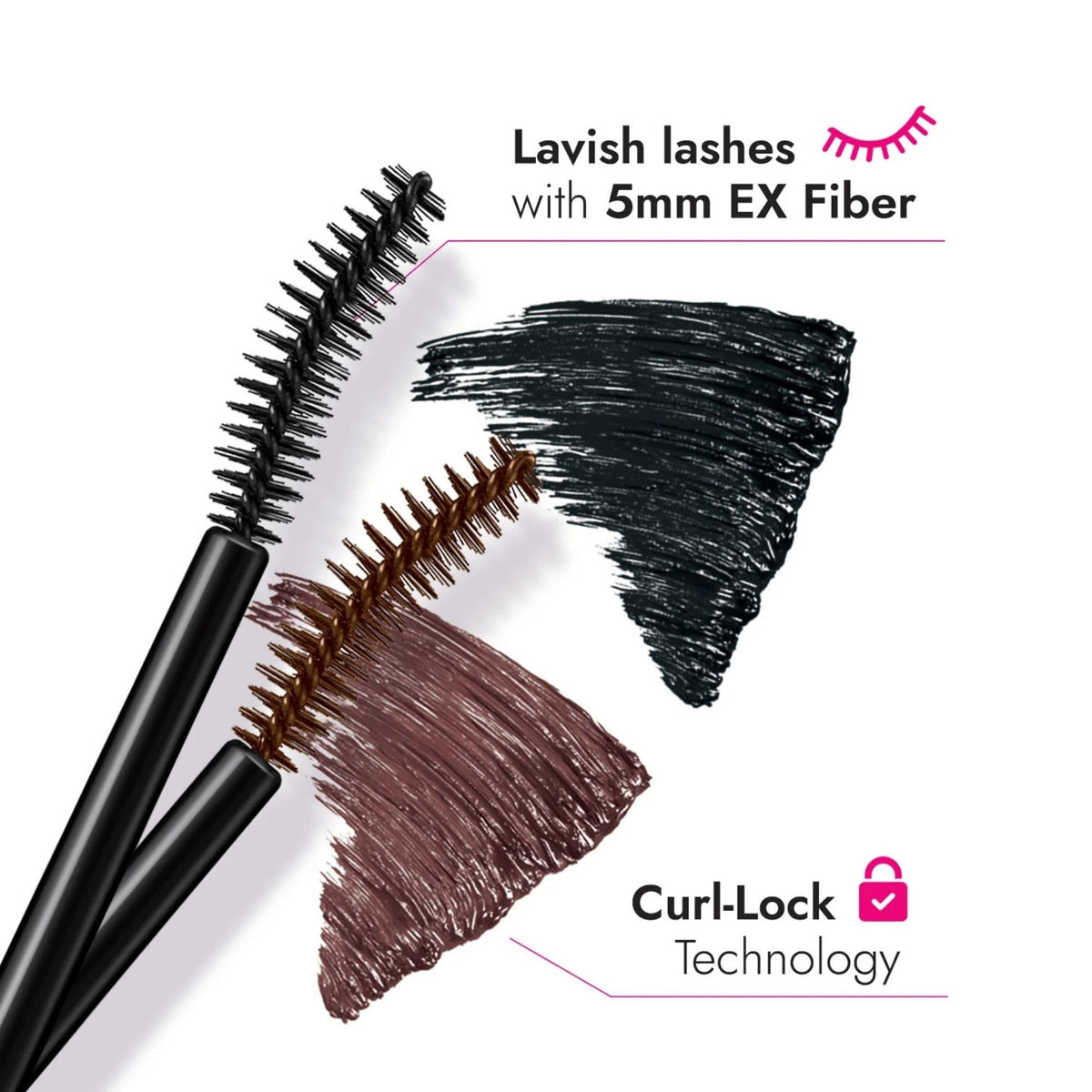 Heroine Make KissMe mascara lash close-up highlighting enhanced volume and length