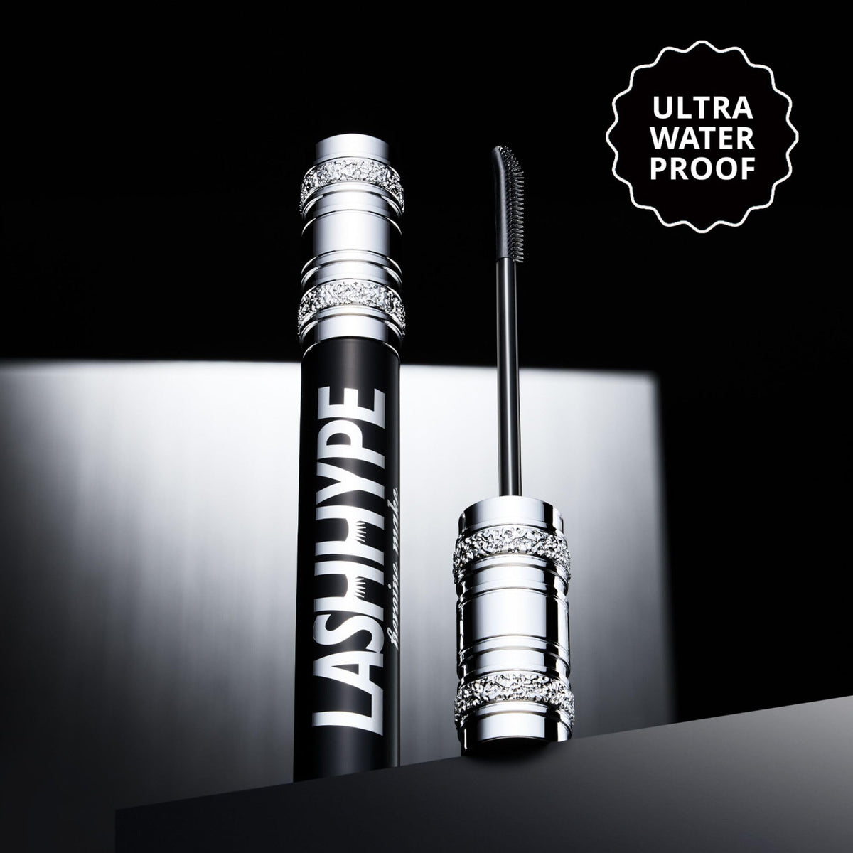Heroine Make Lash Hype hyper lift brush showing root-to-tip curl and precise application.