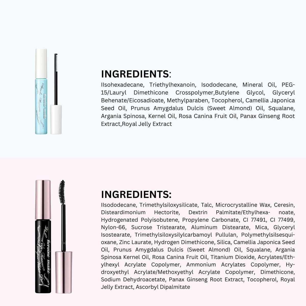 Heroine Make mascara-tube-in-hand highlights premium finish and easy handling.