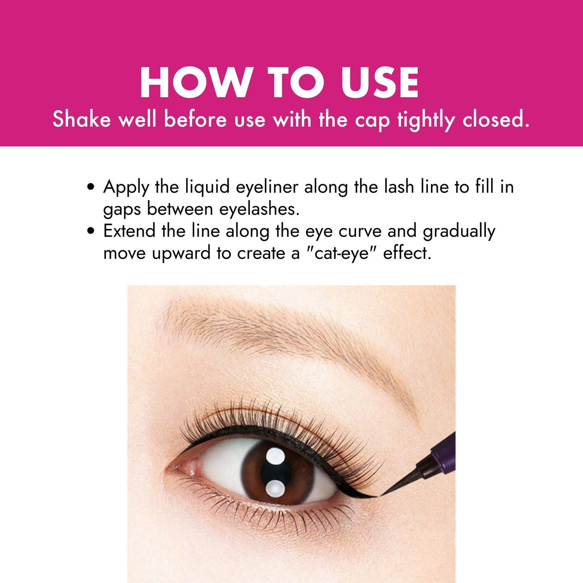 Heroine Make Smooth Liquid Eyeliner black swatch for full-coverage look