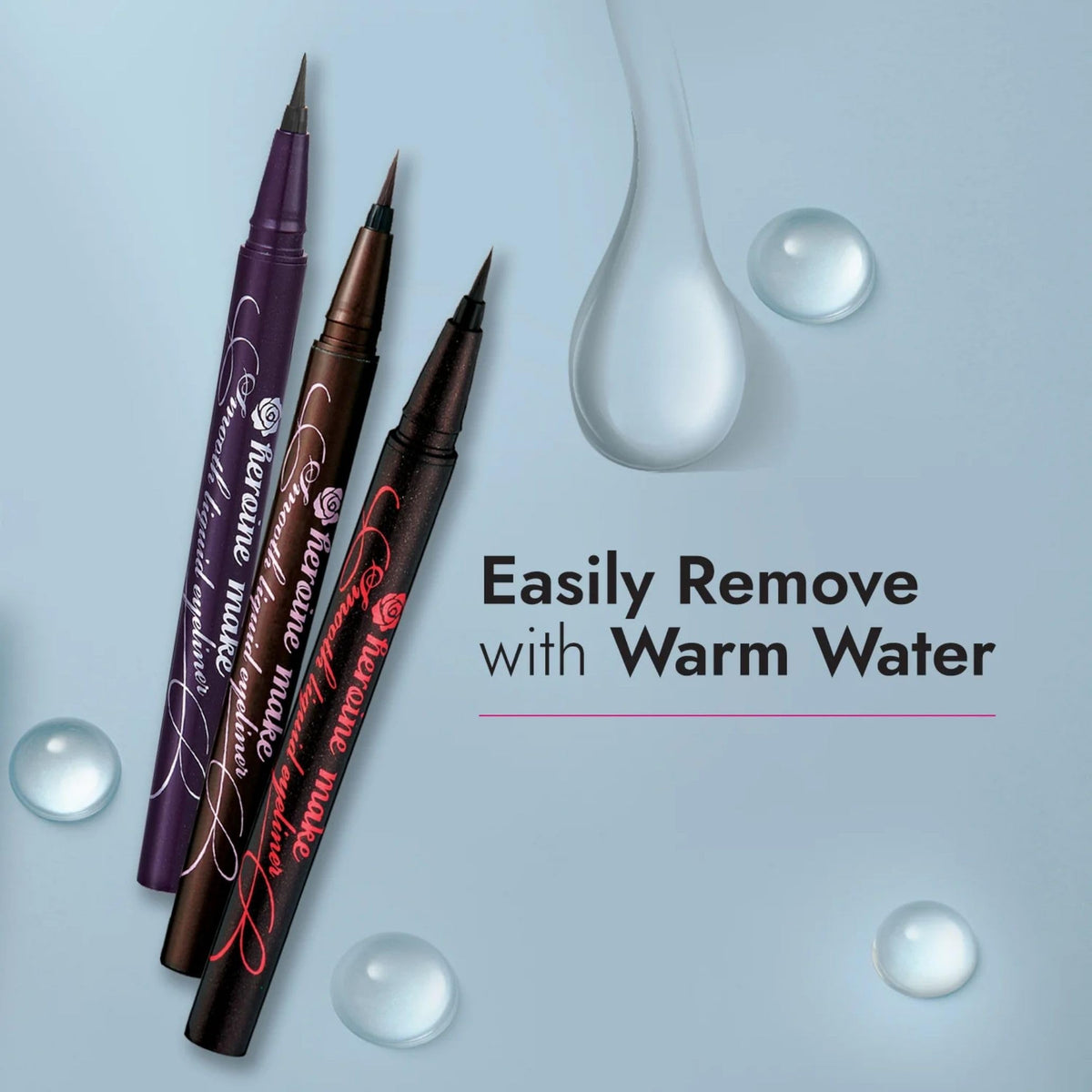 Heroine Make Smooth Liquid Eyeliner wing application close-up for defined lash line