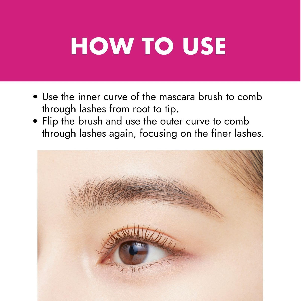 Heroine Make Volume Up Mascara lash-density close-up with volumizing powder effect.
