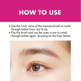 Heroine Make Volume Up Mascara lash-density close-up with volumizing powder effect.