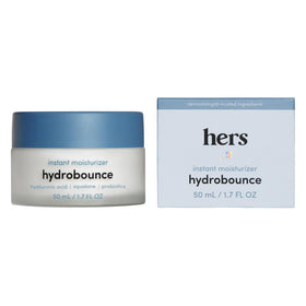 Hims & Hers Hydrobounce bottle close-up showing lightweight hydration for daily use.