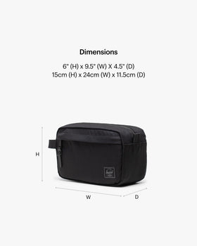 Herschel Chapter Small Travel Kit side view with convenient carry handle.
