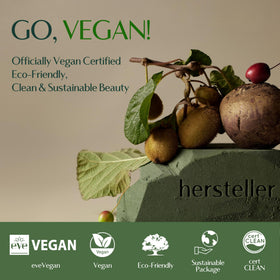 Hersteller Nearby vegan ingredients label communicates plant-based skincare.