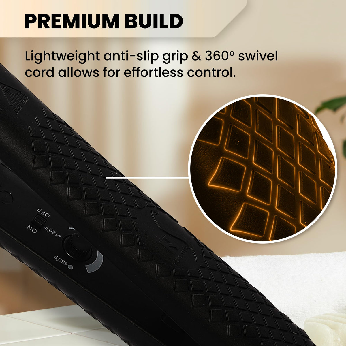 HerStyler Forever Flat Iron features negative ion technology to reduce frizz