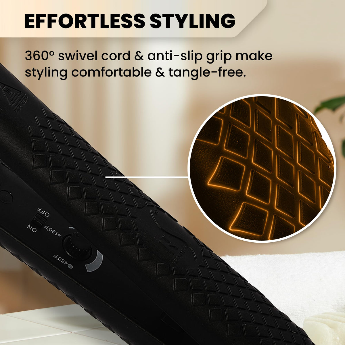 Herstyler Superstyler Onyx adjustable temperature for different hair types.