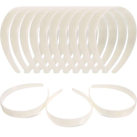 HESTYA white plastic headbands with smooth surface for easy wearing and styling.