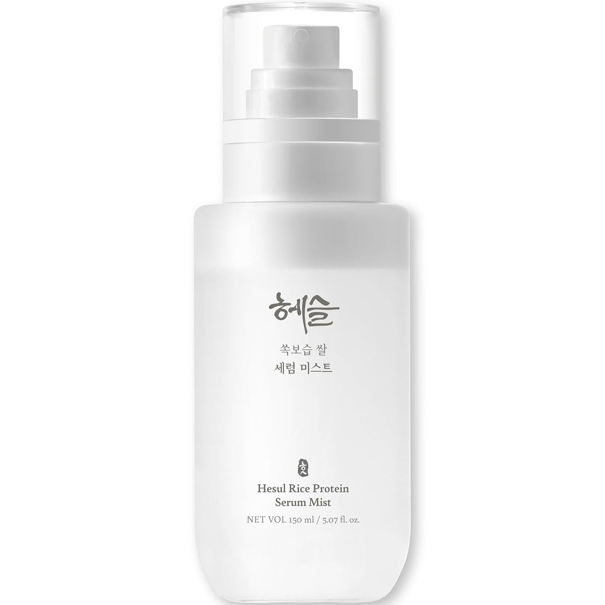 Hesul Rice Protein Serum Mist bottle for deep hydration and sensitive skin care.