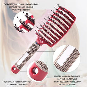 Heubek ergonomic magnet-handle hair brush for easy hanging after styling.