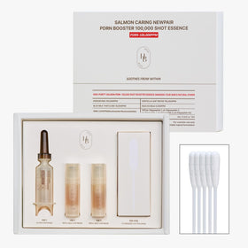 HEVEBLUE Salmon PDRN 100000 Shot Essence bottle highlights potent booster for gentle care.