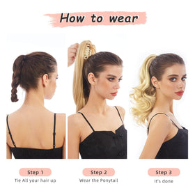 HEWEICSY blonde ponytail extension ideal for cosplay and parties