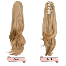 HEWEICSY ponytail extension shows easy claw clip attachment