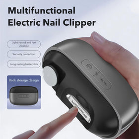Hewelth Electric Nail Clipper with LED light illuminating nails for precision.