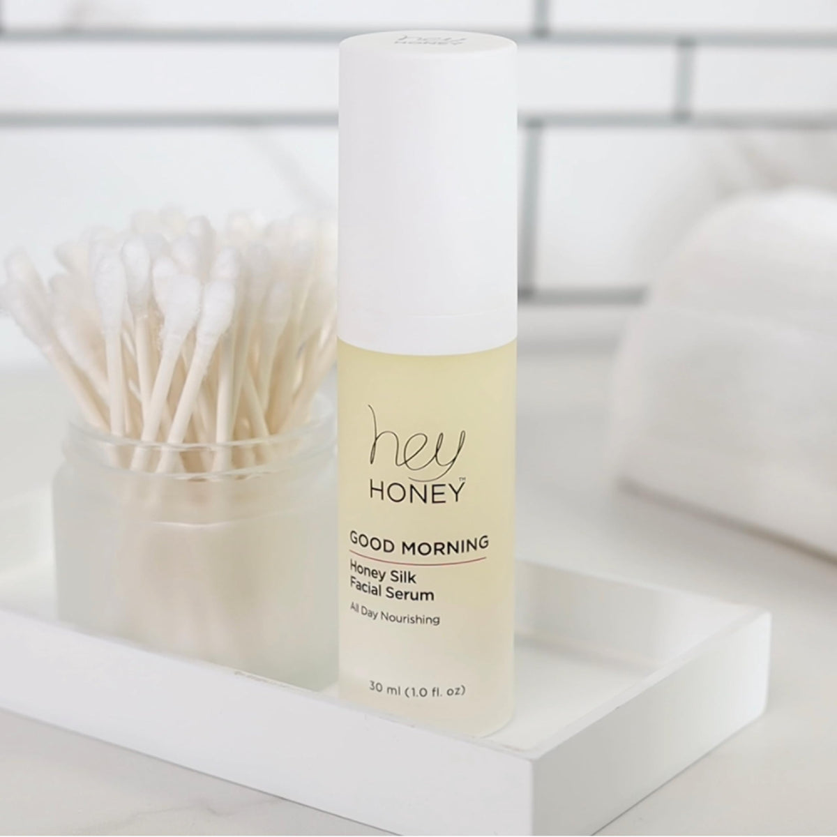 Hey Honey Good Morning Honey Serum packaging shot conveys premium skincare routine.