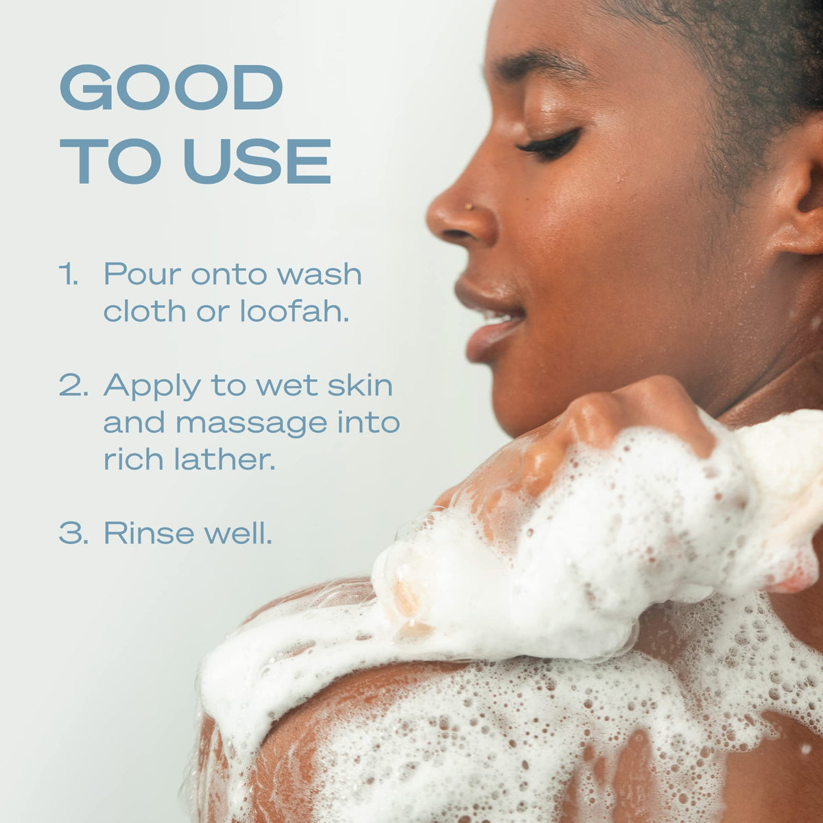 Hey Humans Coconut Mint Body Wash features jojoba oil and vitamin E for nourished skin.