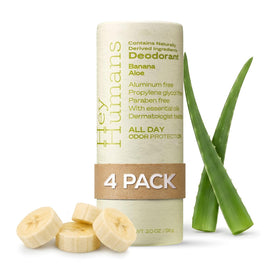 Hey Humans aluminum-free banana aloe deodorant bottle for all-day freshness