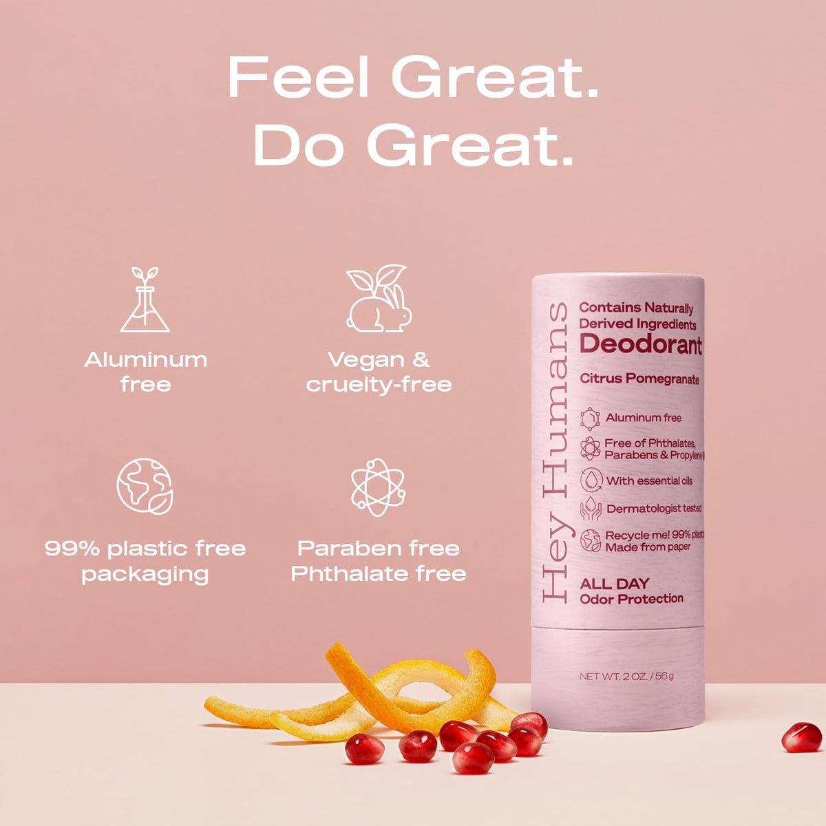 Hey Humans deodorant application demonstrates smooth glide for everyday freshness.