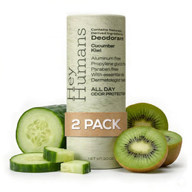 Hey Humans cucumber kiwi deodorant stick offers all-day odor protection.