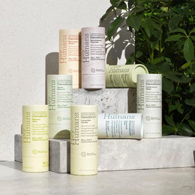 Hey Humans deodorant packaging on recyclable paper highlights sustainability