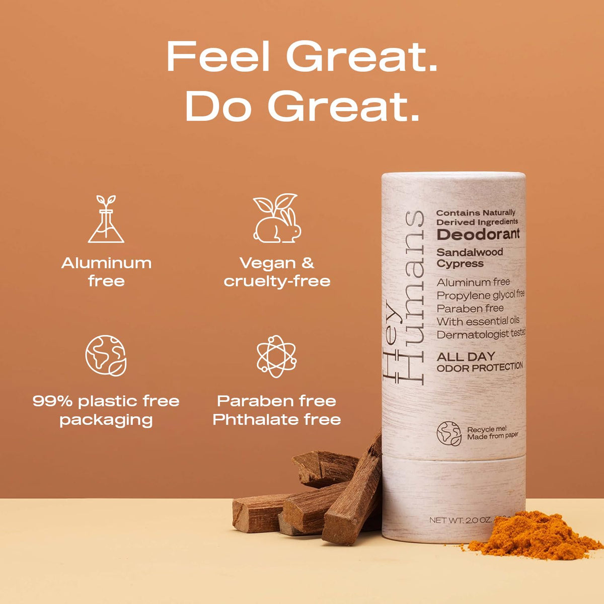 Hey Humans deodorant stick in use for comfortable daily wear