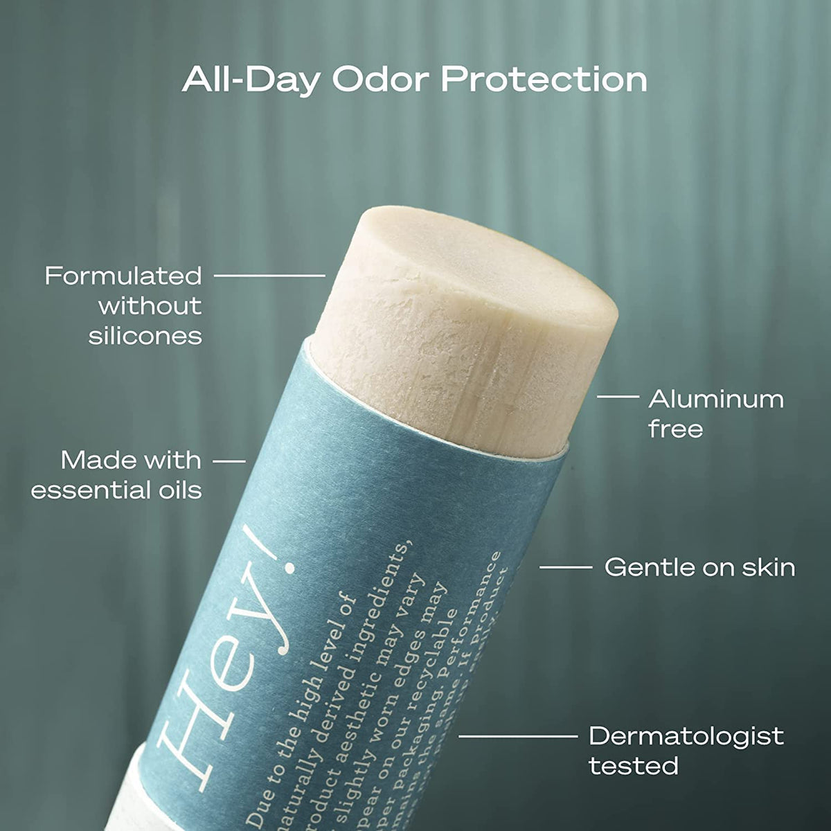 Hey Humans deodorant stick application demonstrates smooth glide for everyday use