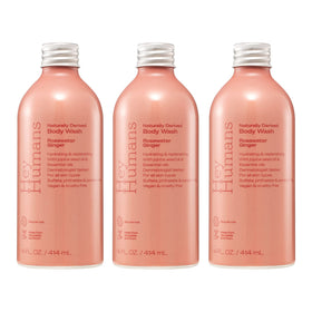 Hey Humans rosewater ginger bottle shows a natural vegan body wash for daily cleansing.