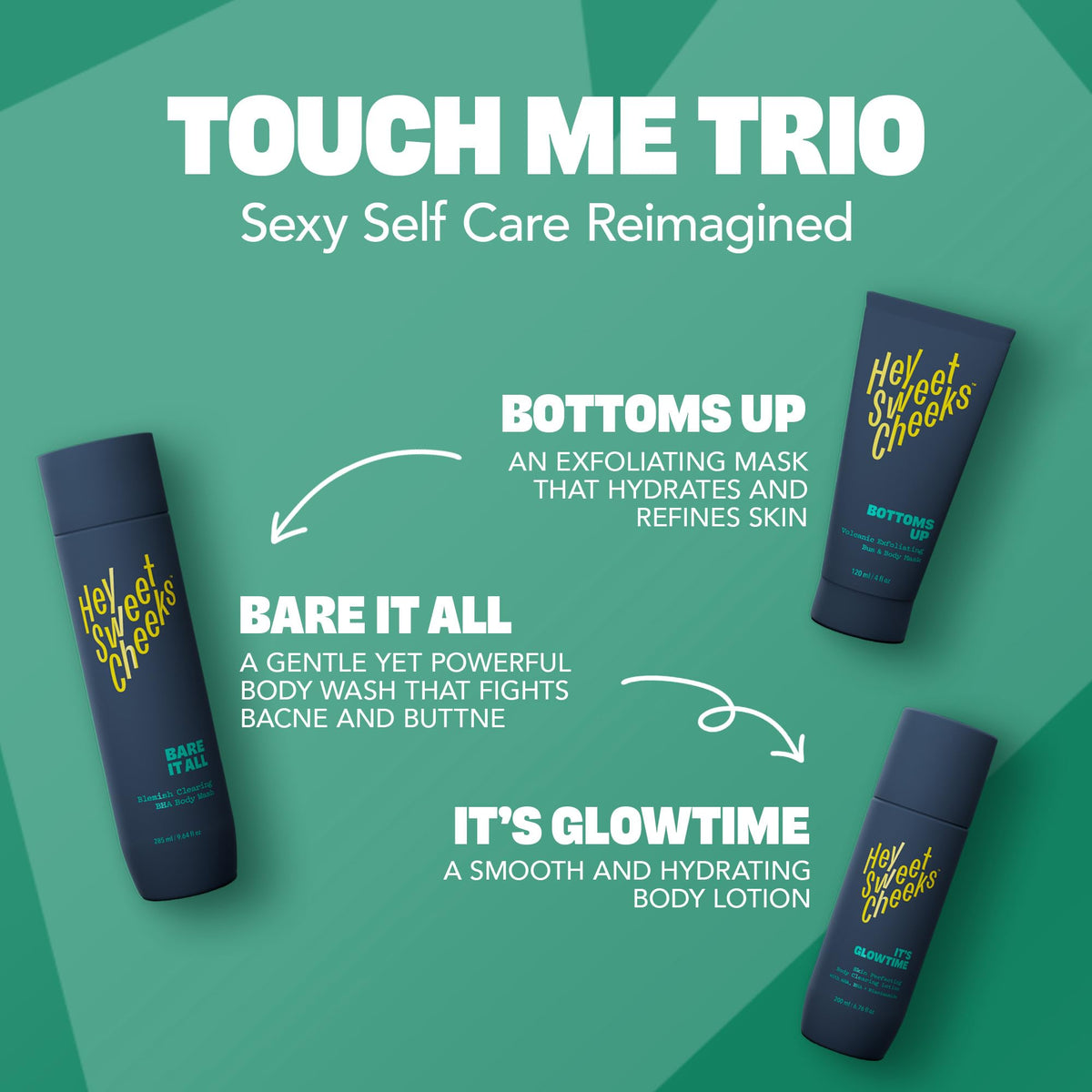Hey Sweet Cheeks Back view after use showing smoother, refreshed skin.